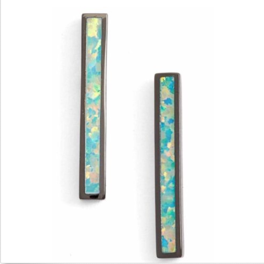 Kendra Scott Simone Gunmetal Stick Bar Stud